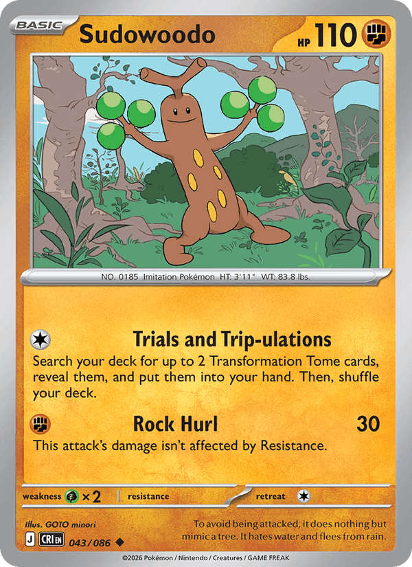Sudowoodo, carta 043 di Chaos Rising