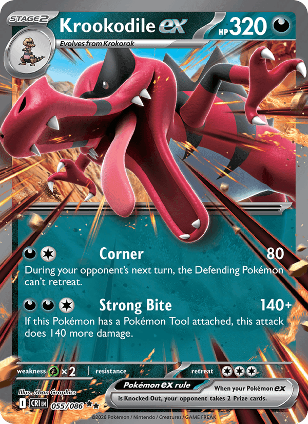 Krookodile ex, card 055 from Chaos Rising