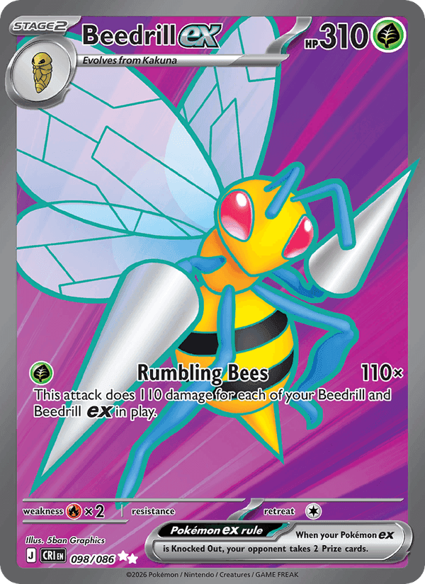 Beedrill ex, card 098 from Chaos Rising