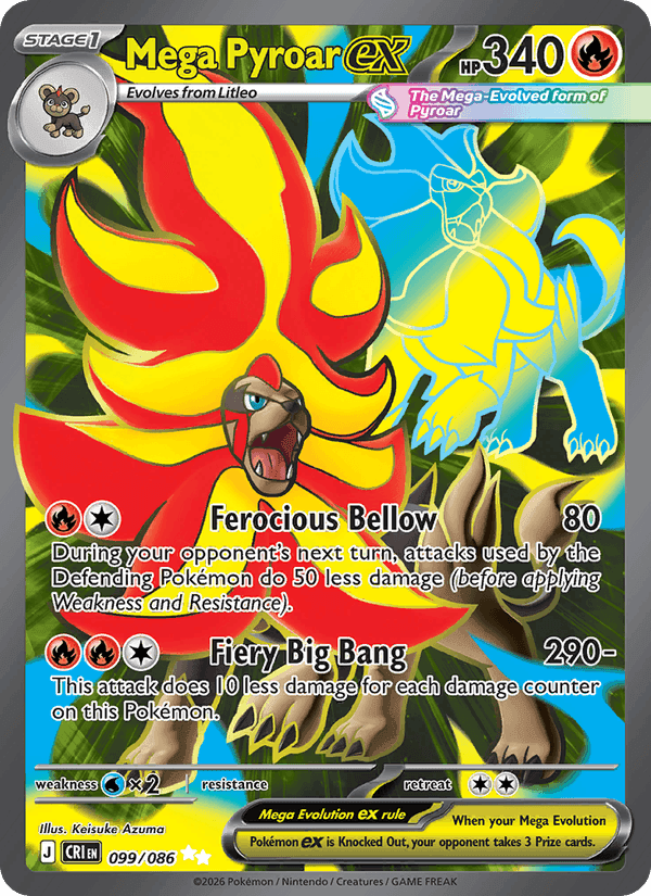 Mega Pyroar ex, carta 099 de Chaos Rising