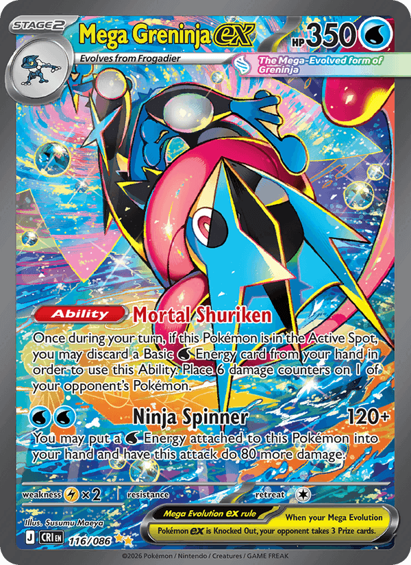 Mega Greninja ex, card 116 from Chaos Rising