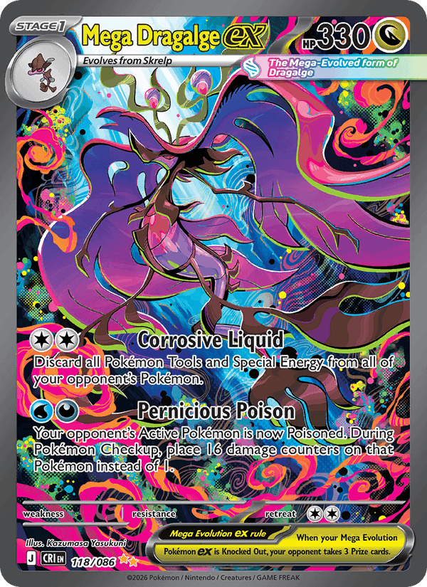 Mega Dragalge ex, card 118 from Chaos Rising