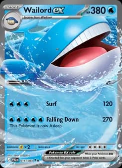 Wailord ex, card 016 from Double rare