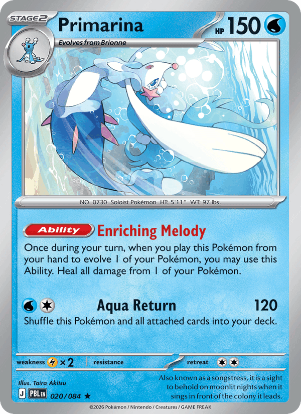 Primarina, card 020 from Pitch Black