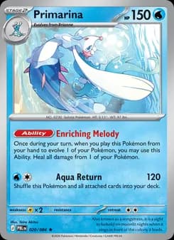 Primarina, card 020 from Rare