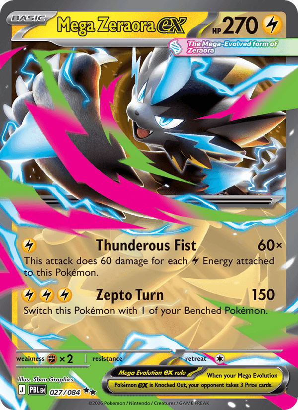 Mega Zeraora ex, card 027 from Pitch Black