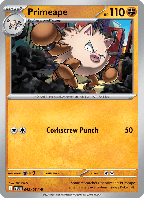 Primeape, card 043 from Pitch Black