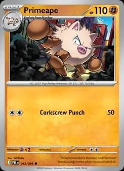 Primeape, card 043 from Common