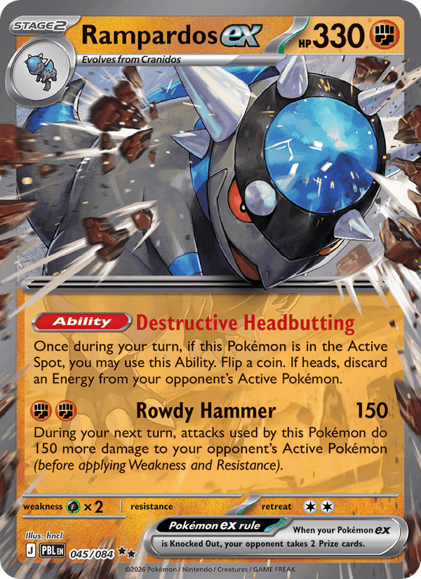 Rampardos ex, card 045 from Pitch Black