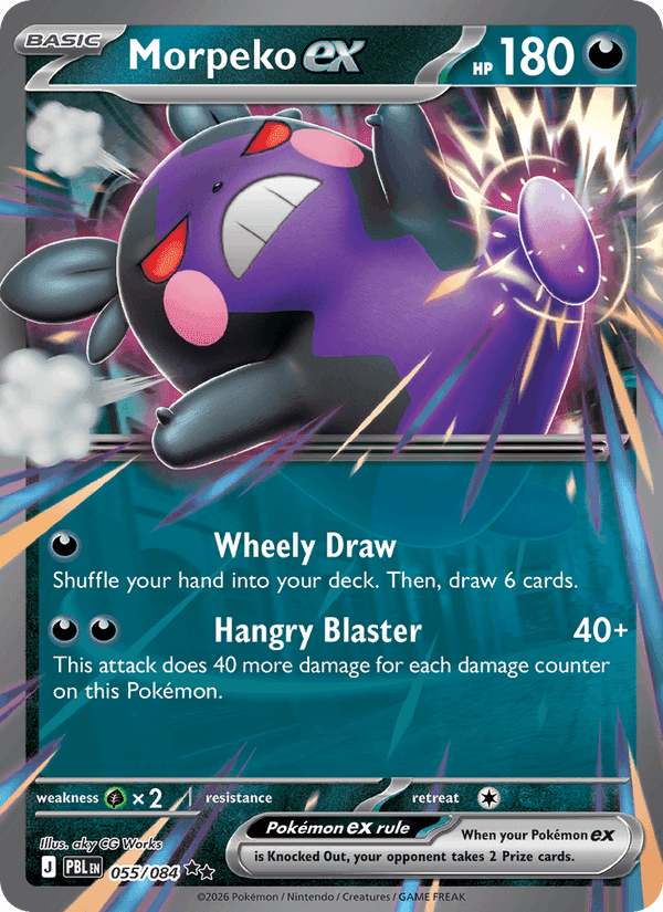 Morpeko ex, card 055 from Pitch Black