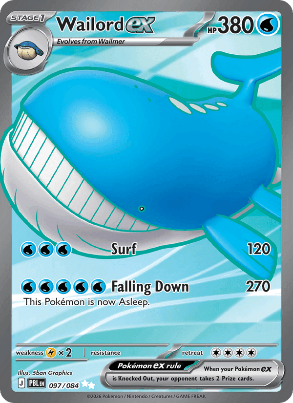 Wailord ex, card 097 from Pitch Black