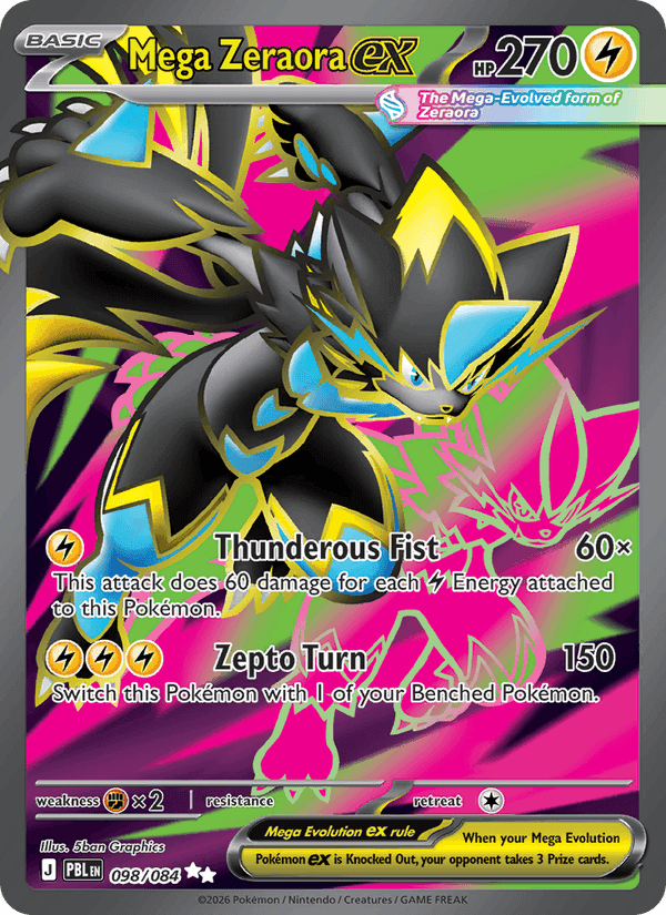 Mega Zeraora ex, card 098 from Pitch Black