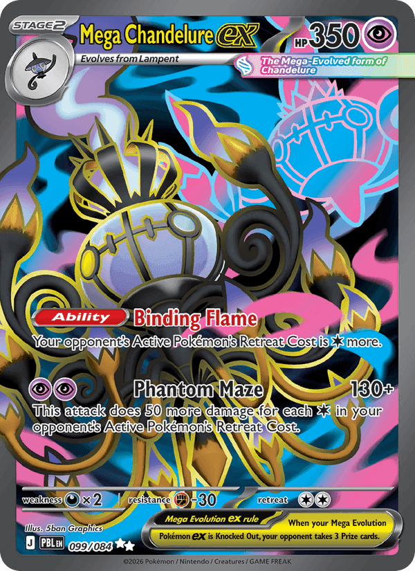 Mega Chandelure ex, card 099 from Pitch Black