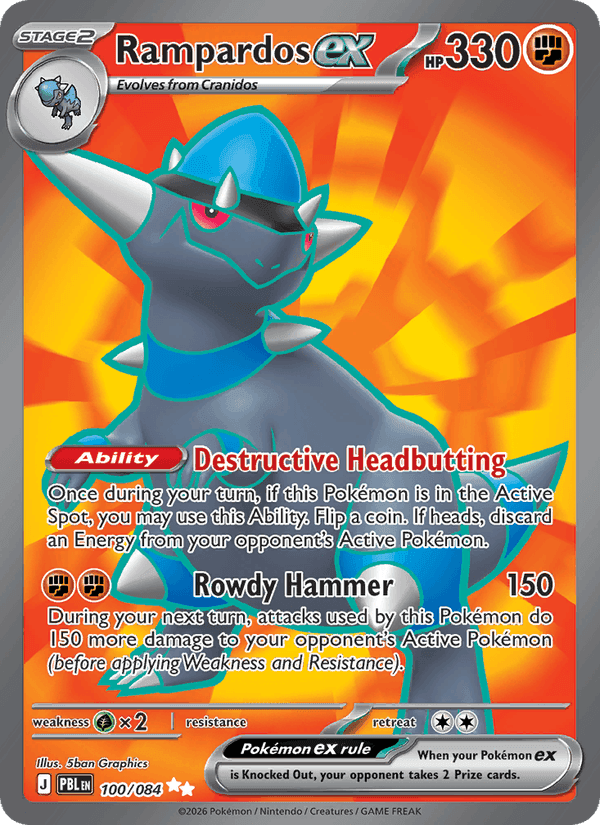 Rampardos ex, card 100 from Pitch Black