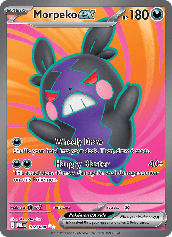 Morpeko ex, card 102 from Pitch Black