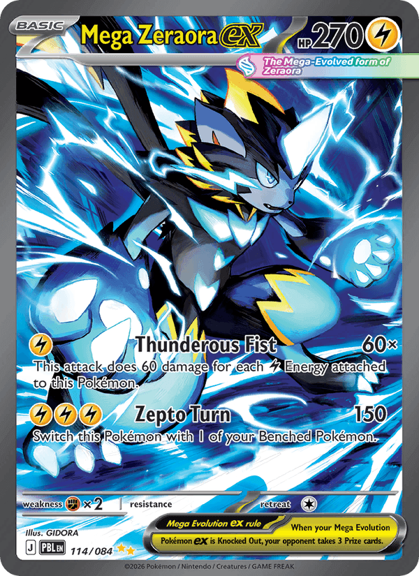 Mega Zeraora ex, carta 114 de Pitch Black