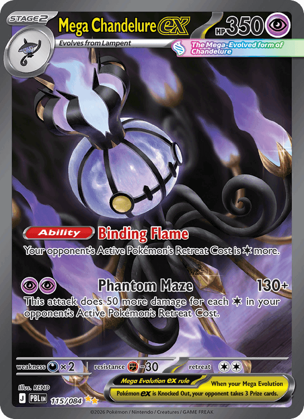 Mega Chandelure ex, carta 115 de Pitch Black