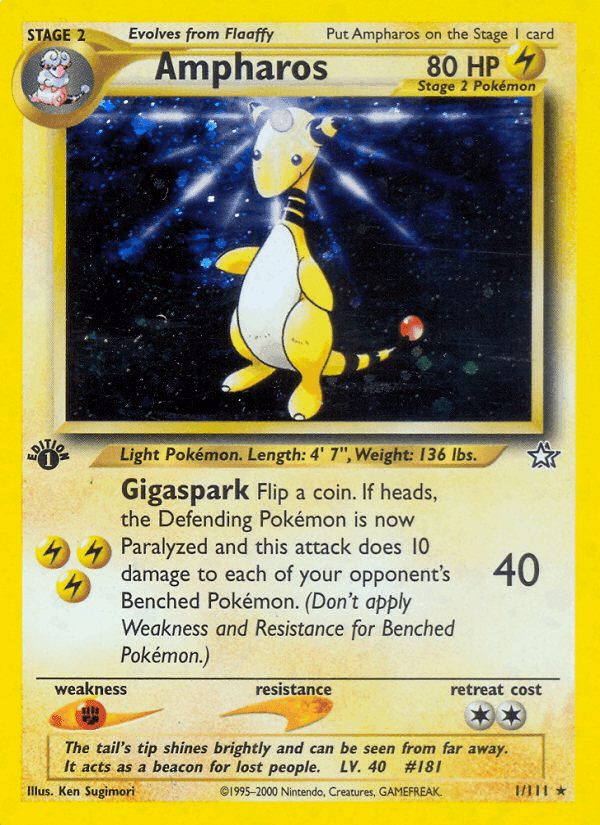 Ampharos, carta 1 de Neo Genesis