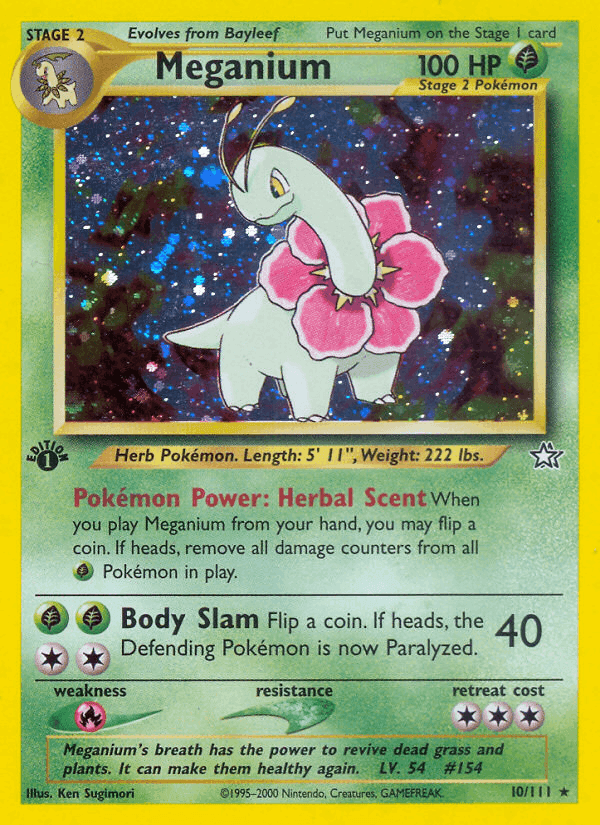 Meganium, card 10 from Neo Genesis
