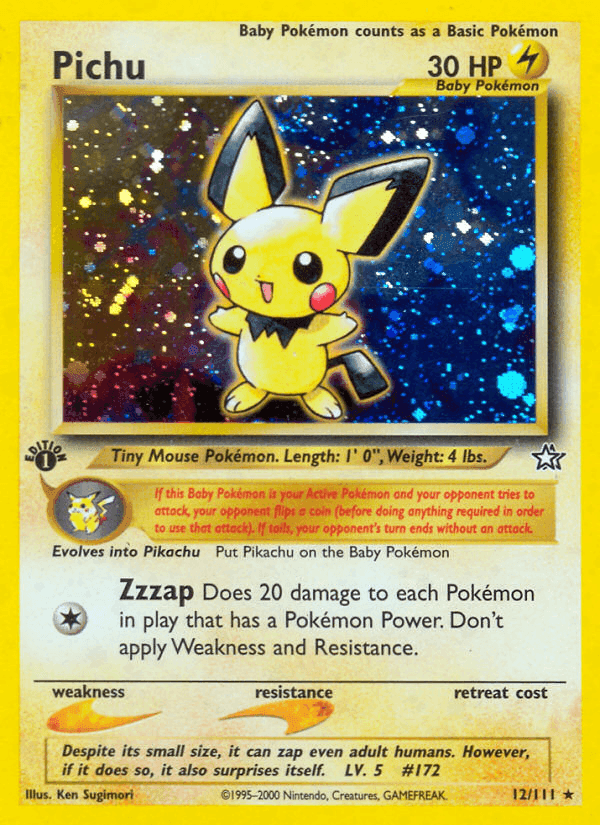 Pichu, carta 12 de Neo Genesis