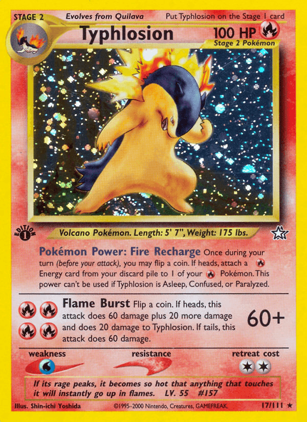 Typhlosion, carta 17 de Neo Genesis