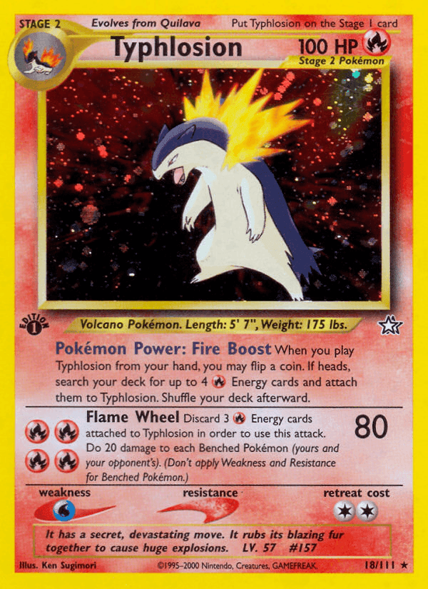 Typhlosion, card 18 from Neo Genesis