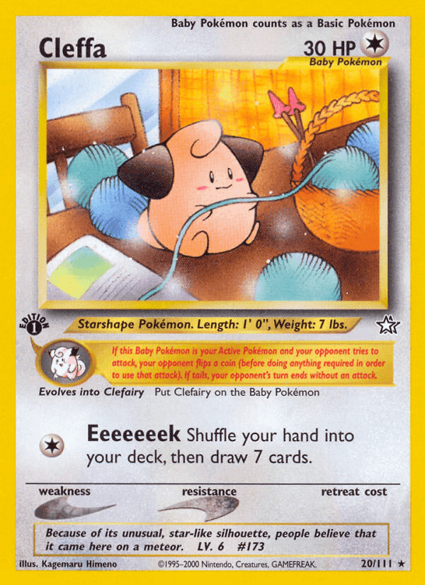 Cleffa, card 20 from Neo Genesis