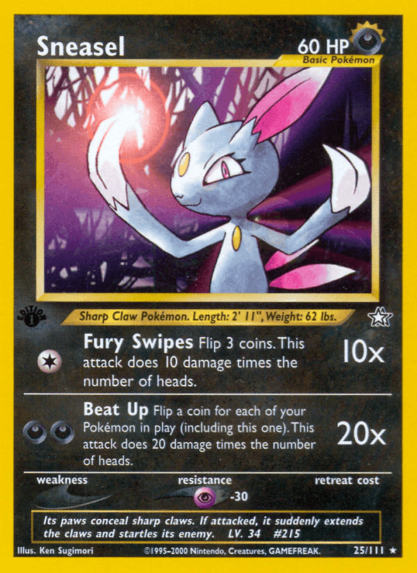 Sneasel, carta 25 de Neo Genesis