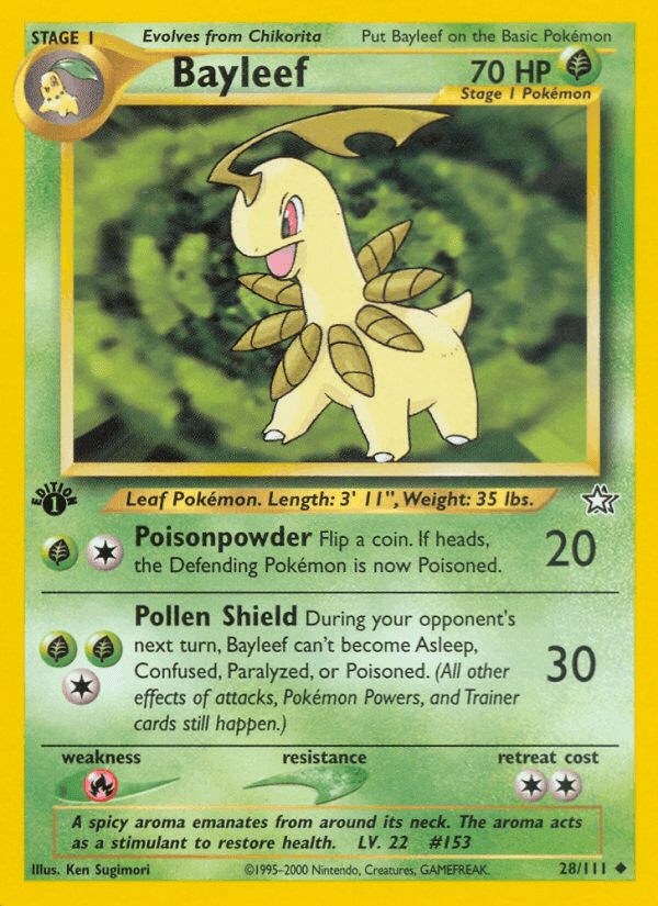 Bayleef, carta 28 de Neo Genesis