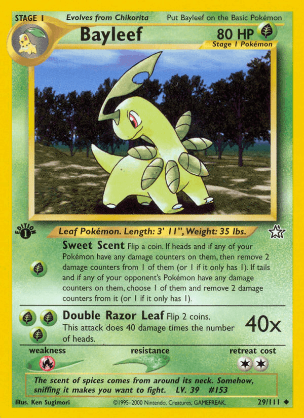 Bayleef, carta 29 de Neo Genesis