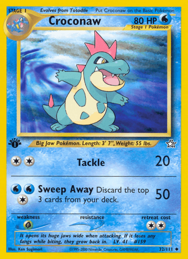 Croconaw, card 32 from Neo Genesis