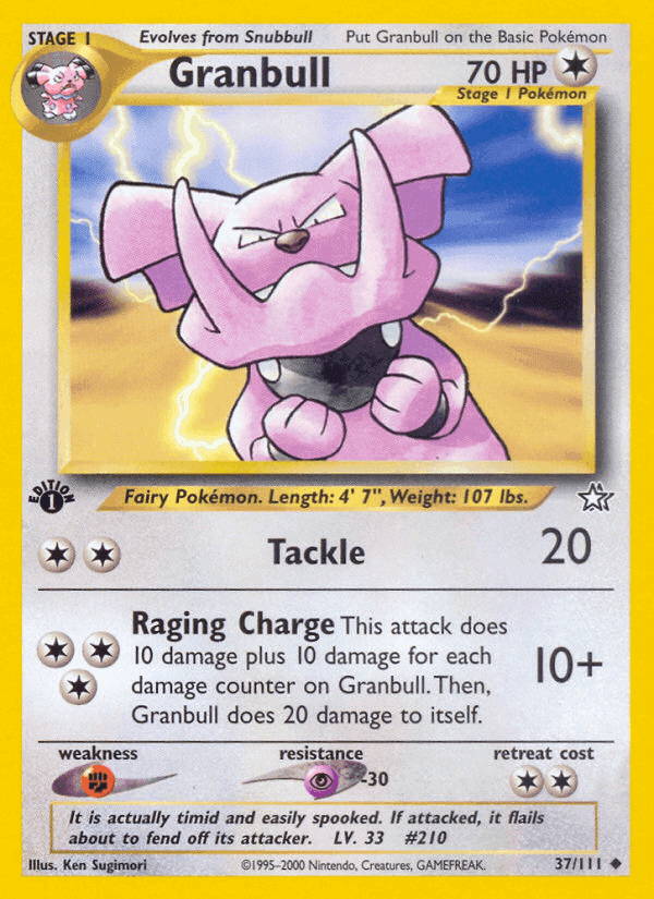 Granbull, card 37 from Neo Genesis