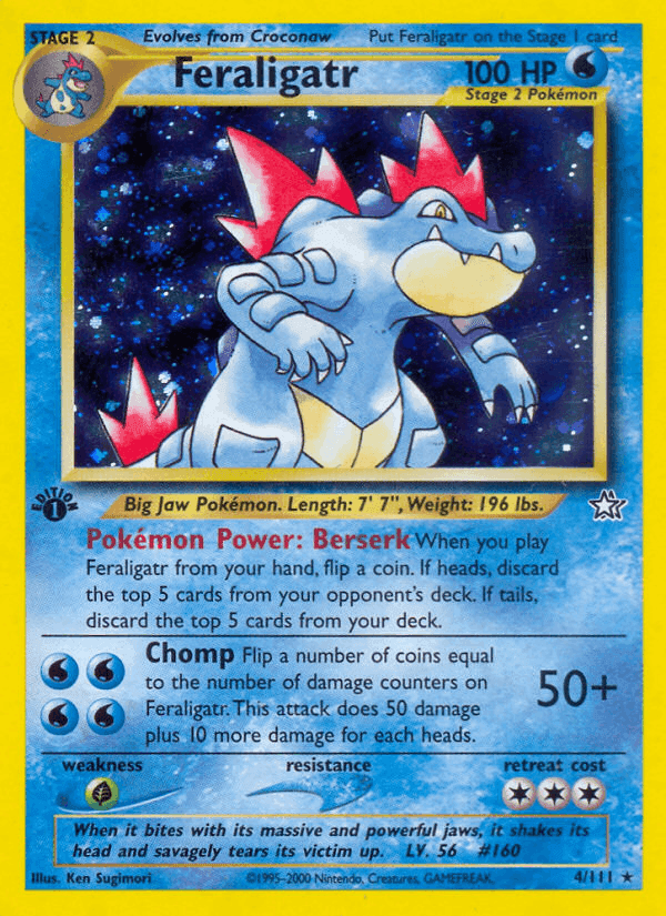 Feraligatr, card 4 from Neo Genesis
