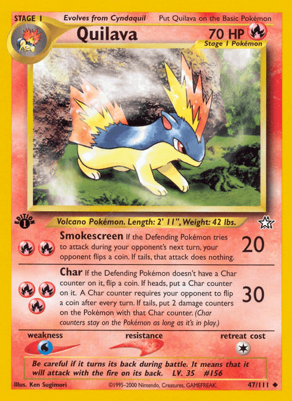 Quilava, card 47 from Neo Genesis