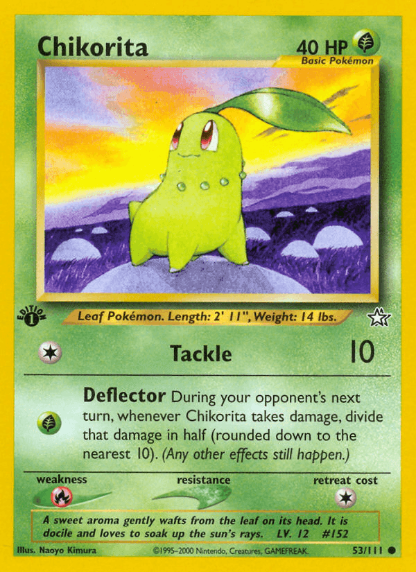 Chikorita, carta 53 de Neo Genesis