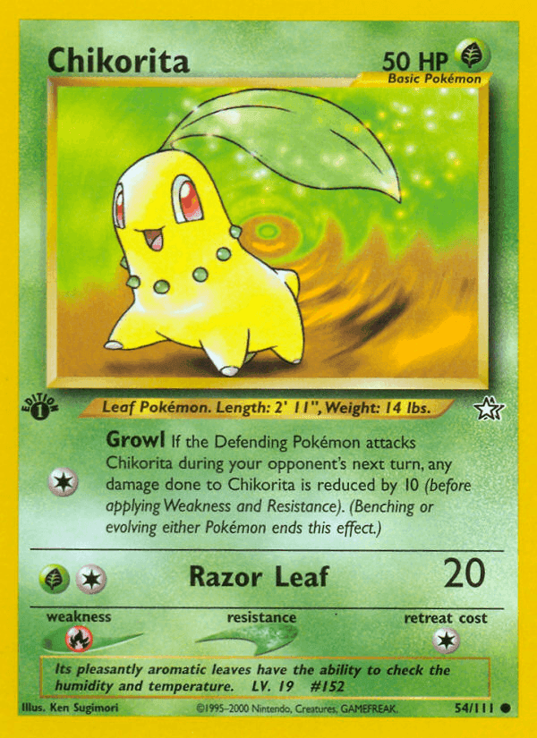 Chikorita, carte 54 de Neo Genesis