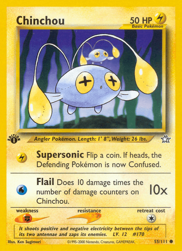 Chinchou, card 55 from Neo Genesis