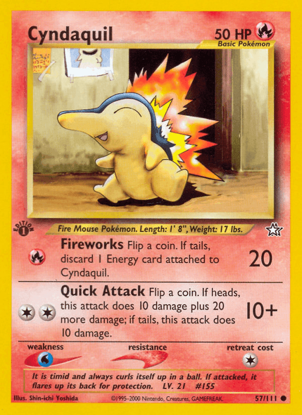 Cyndaquil, card 57 from Neo Genesis