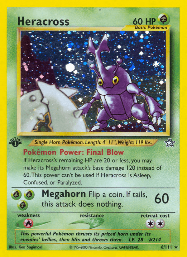 Heracross, card 6 from Neo Genesis
