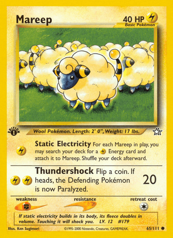 Mareep, card 65 from Neo Genesis