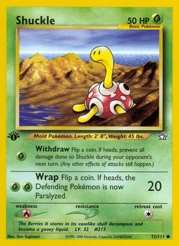 Shuckle, card 72 from Neo Genesis