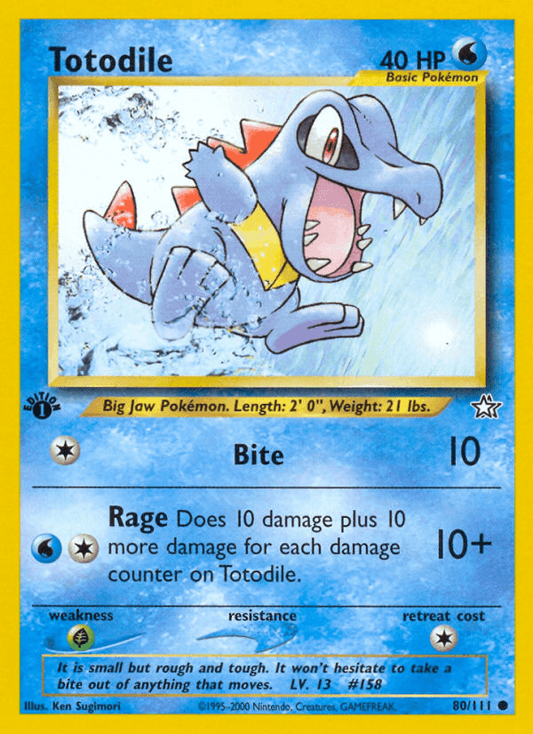 Totodile, card 80 from Neo Genesis