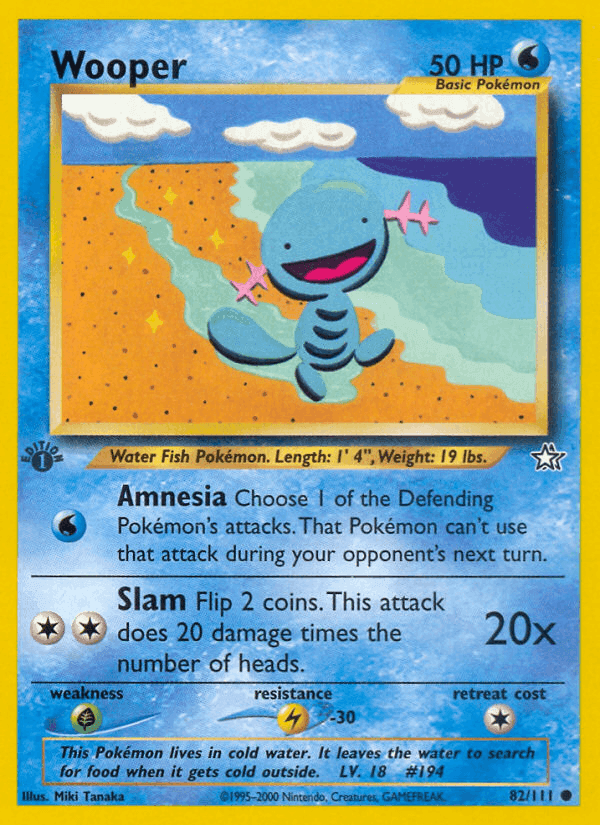 Wooper, card 82 from Neo Genesis