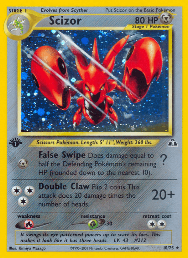 Scizor, carta 10 de Neo Discovery