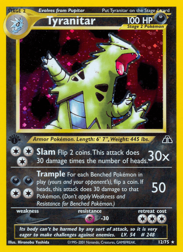 Tyranitar, carta 12 de Neo Discovery