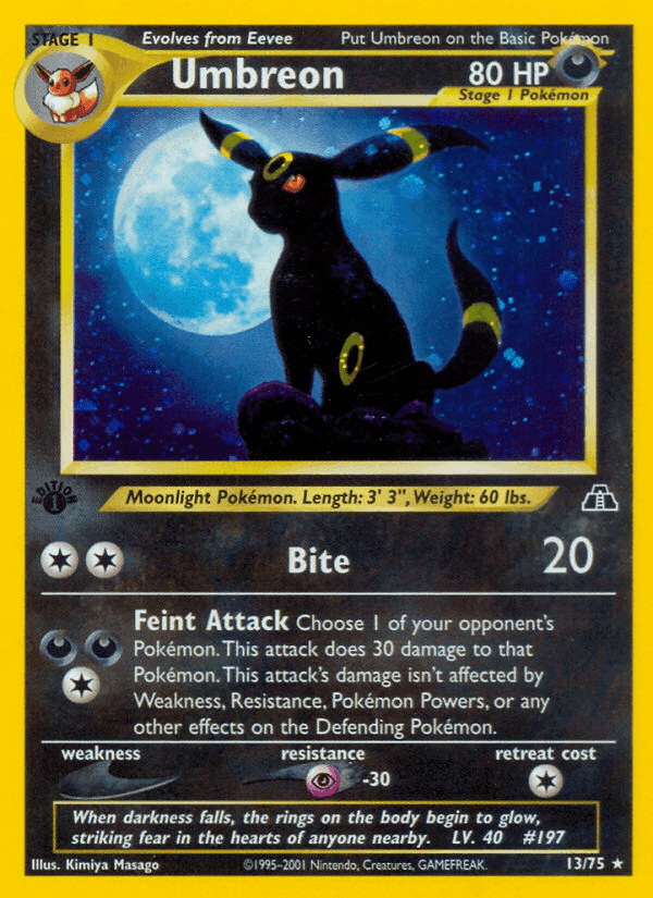 Umbreon, carta 13 de Neo Discovery