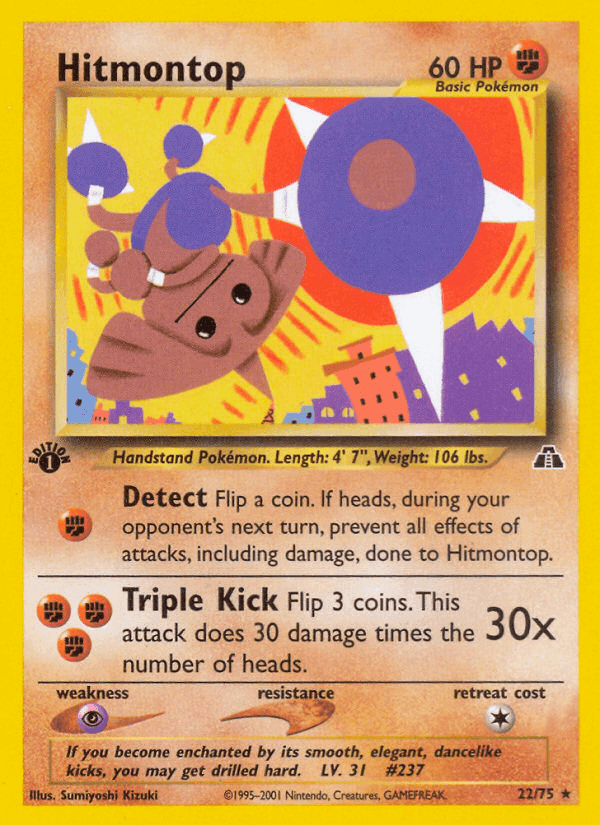 Hitmontop, carta 22 di Neo Discovery