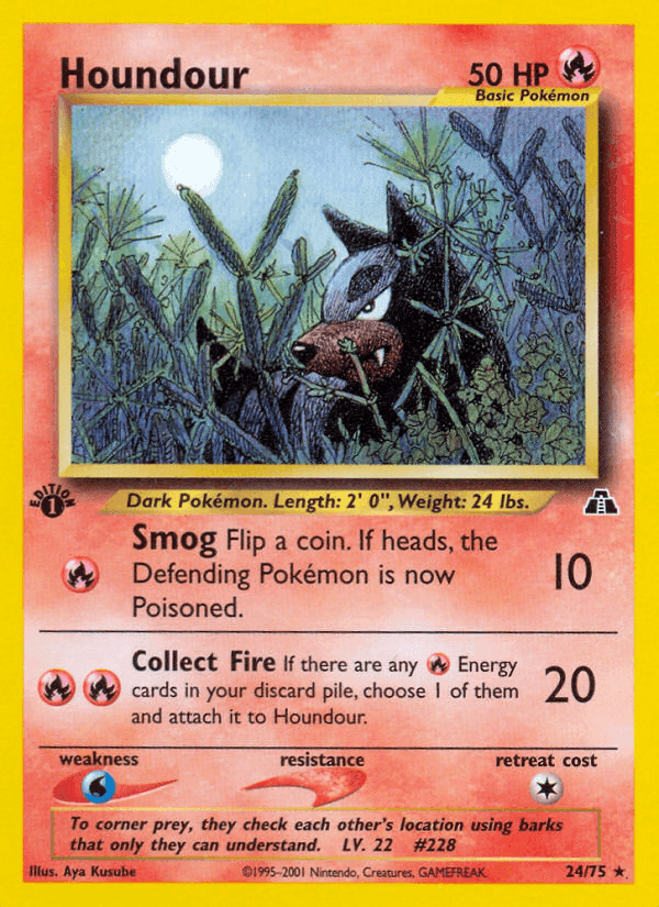 Houndour, carta 24 de Neo Discovery