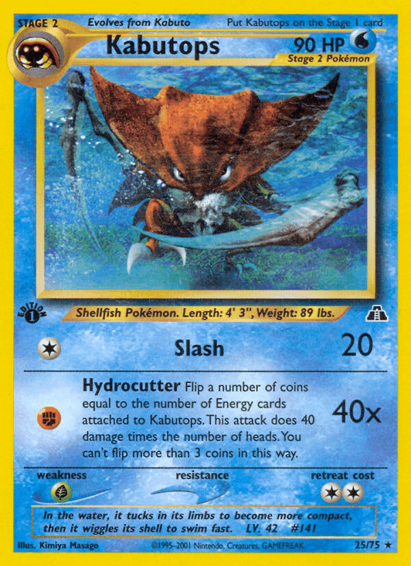 Kabutops, carta 25 de Neo Discovery
