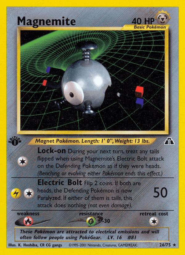 Magnemite, carta 26 de Neo Discovery
